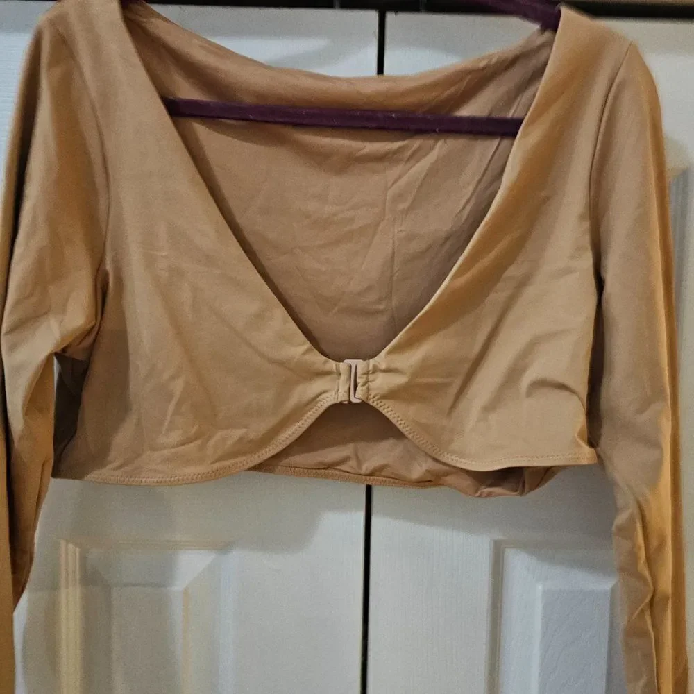 SKIMS Women's Ochre Signature Swim Long Sleeve Shrug Size 2X